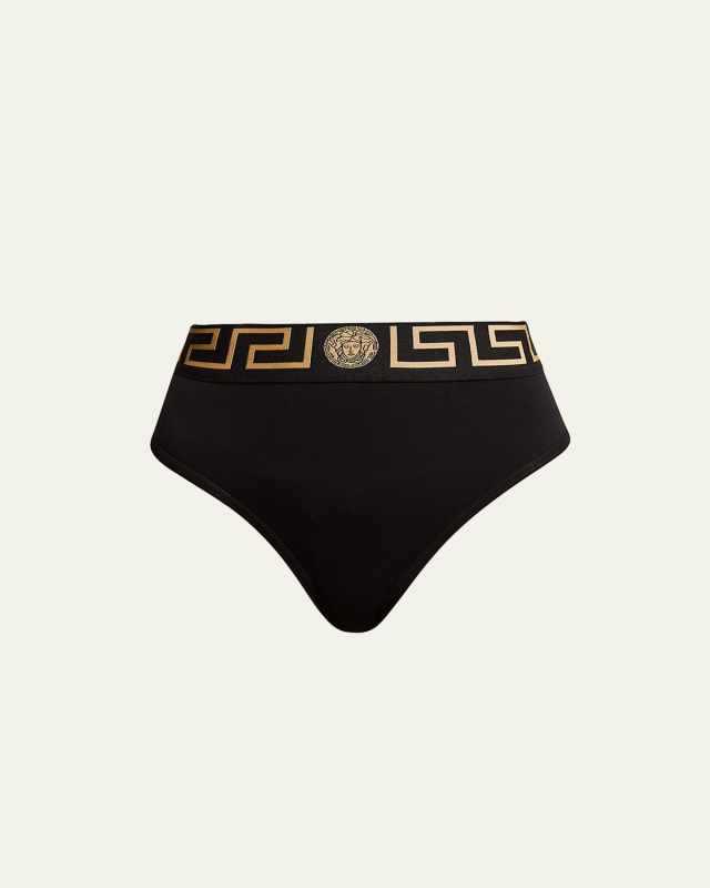Greca Border High-Leg Jersey Briefs